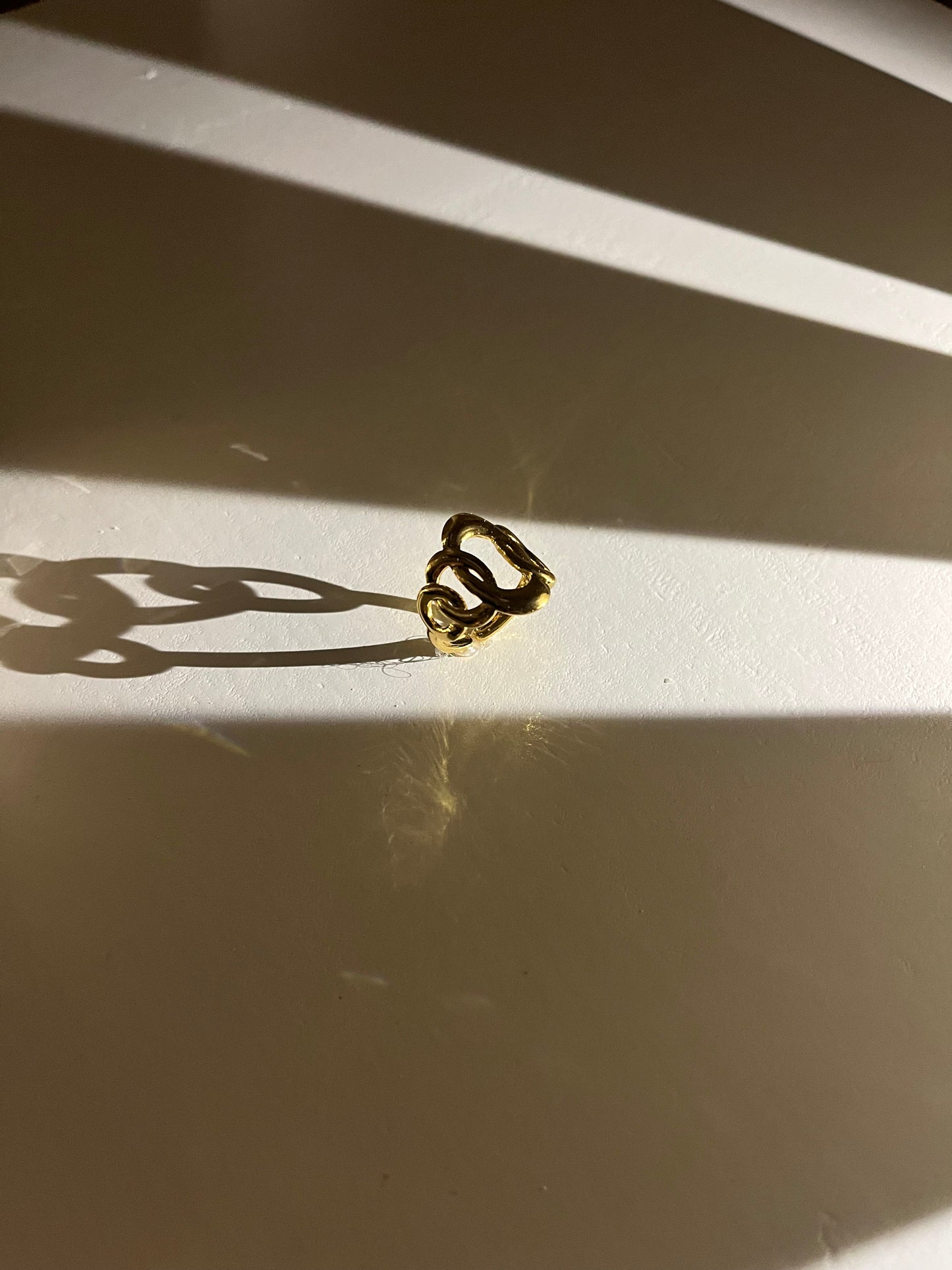 18K Gold Plated Fluid Abstract Coil Ring | Minimalist Statement Jewelry