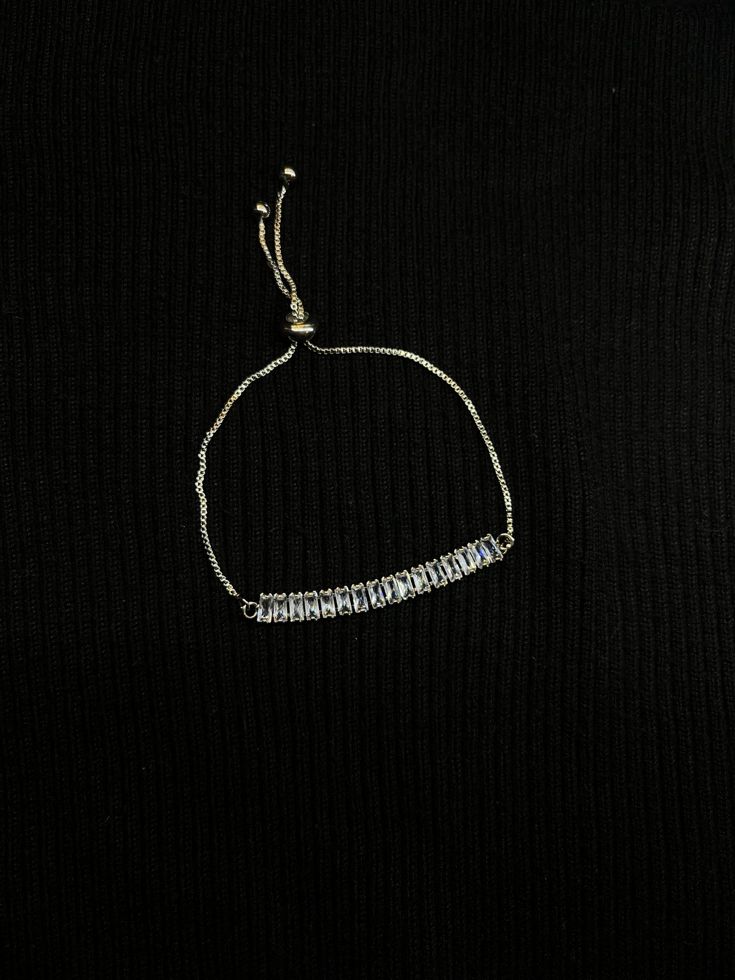 Rectangular Cubic Zirconia Bracelet Adjustable JEWELRY