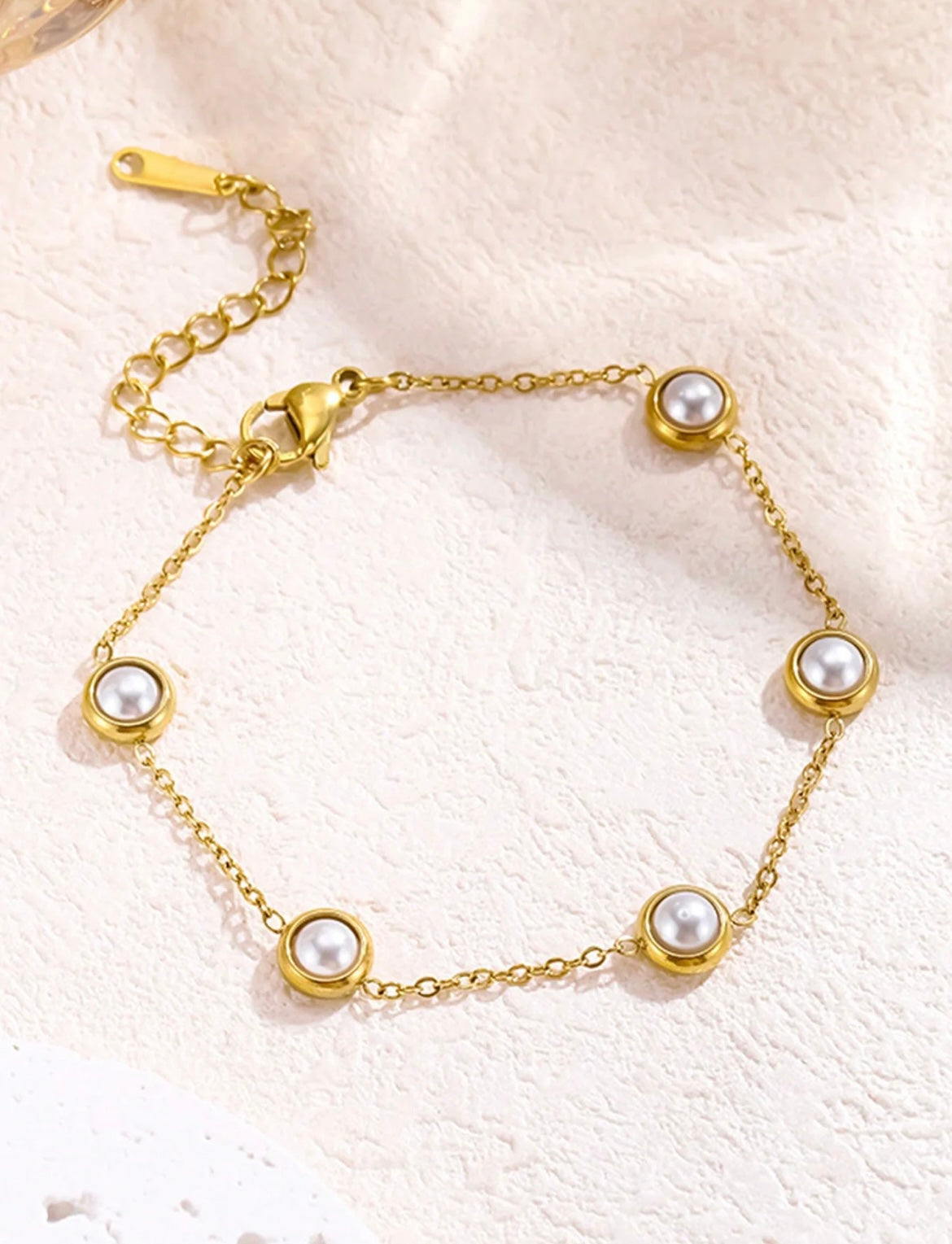 Gold-Tone Pearl Bracelet