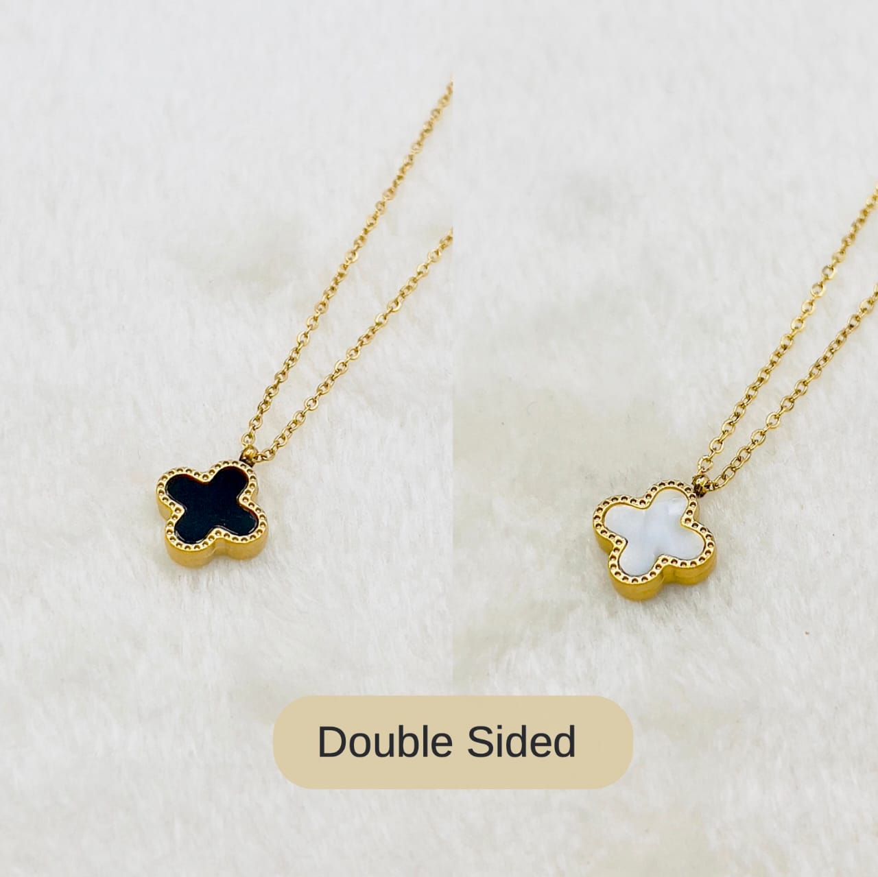 Double Sided Clover Pendant Necklace