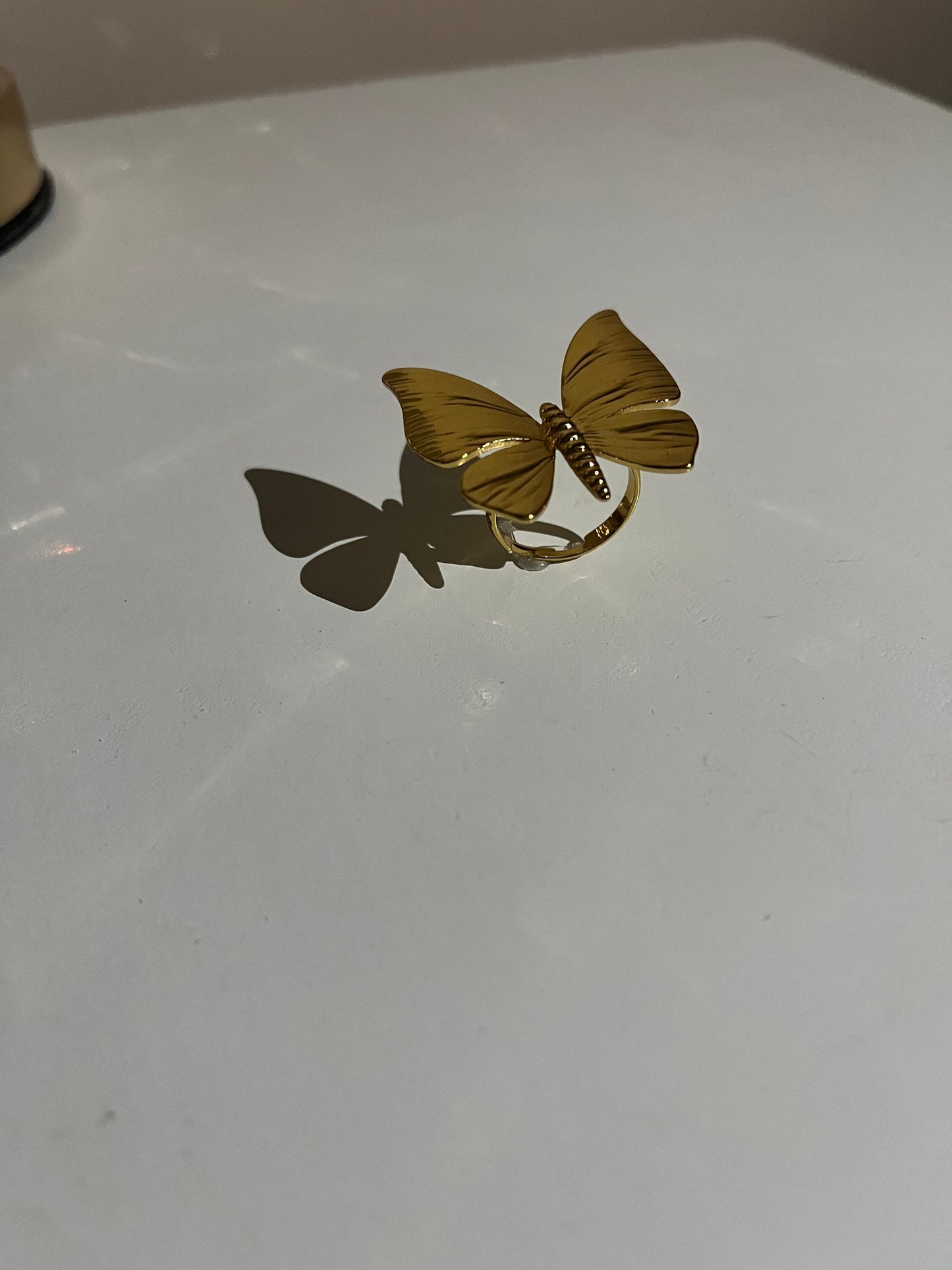Elegant Gold Butterfly Adjustable Ring