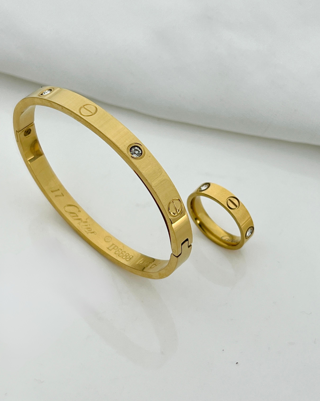 Gold Plated Diamond Bangle Bracelet