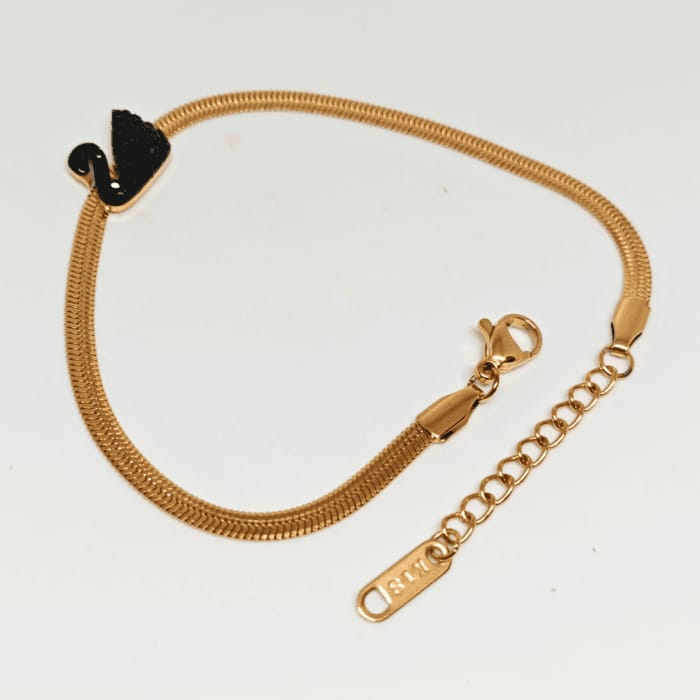 Elegant Gold Swan Bracelet
