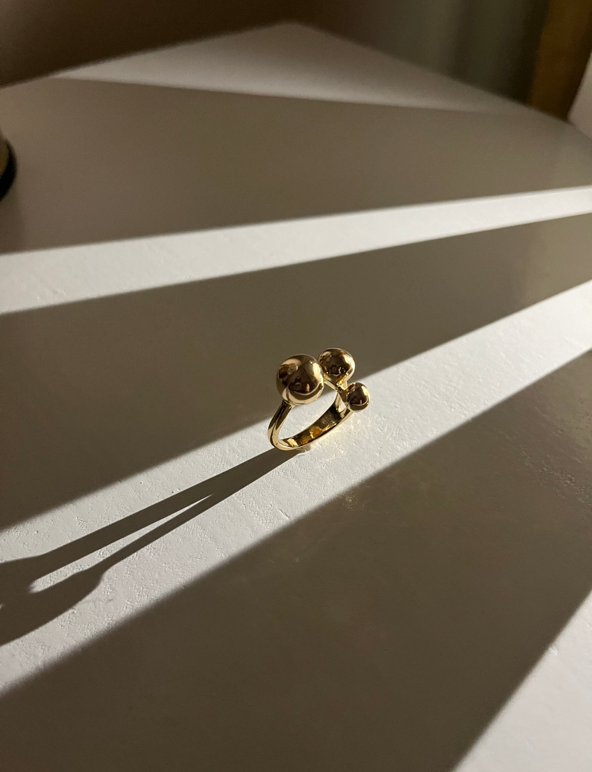 Luna Adjustable Bubble Ring - Gold