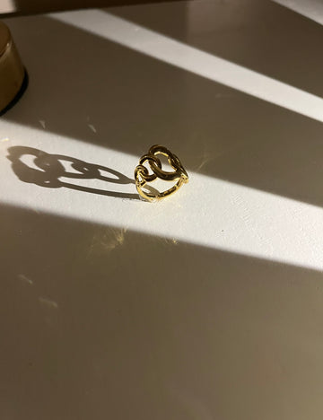 18K Gold Plated Fluid Abstract Coil Ring | Minimalist Statement Jewelry