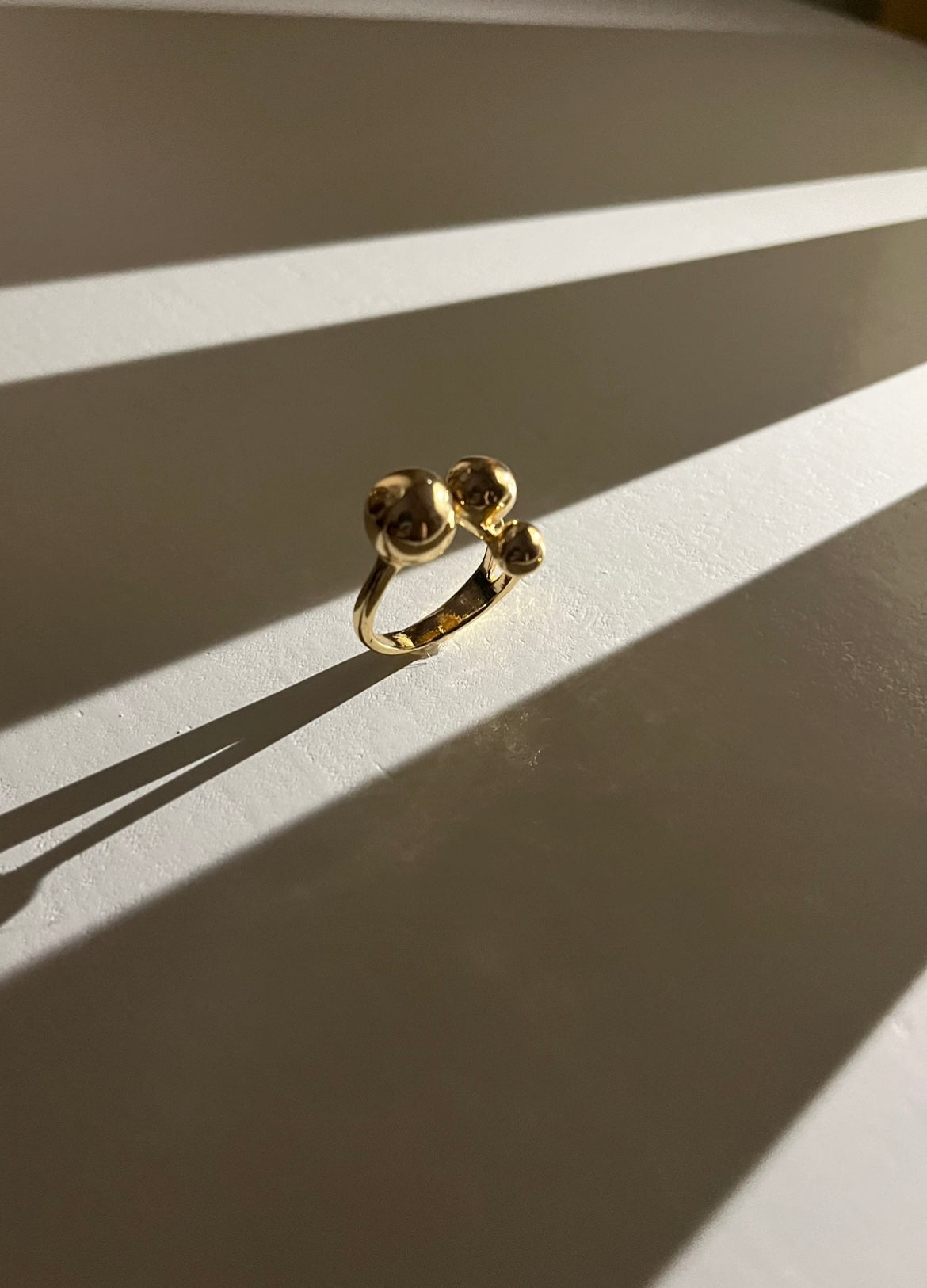 Luna Adjustable Bubble Ring - Gold