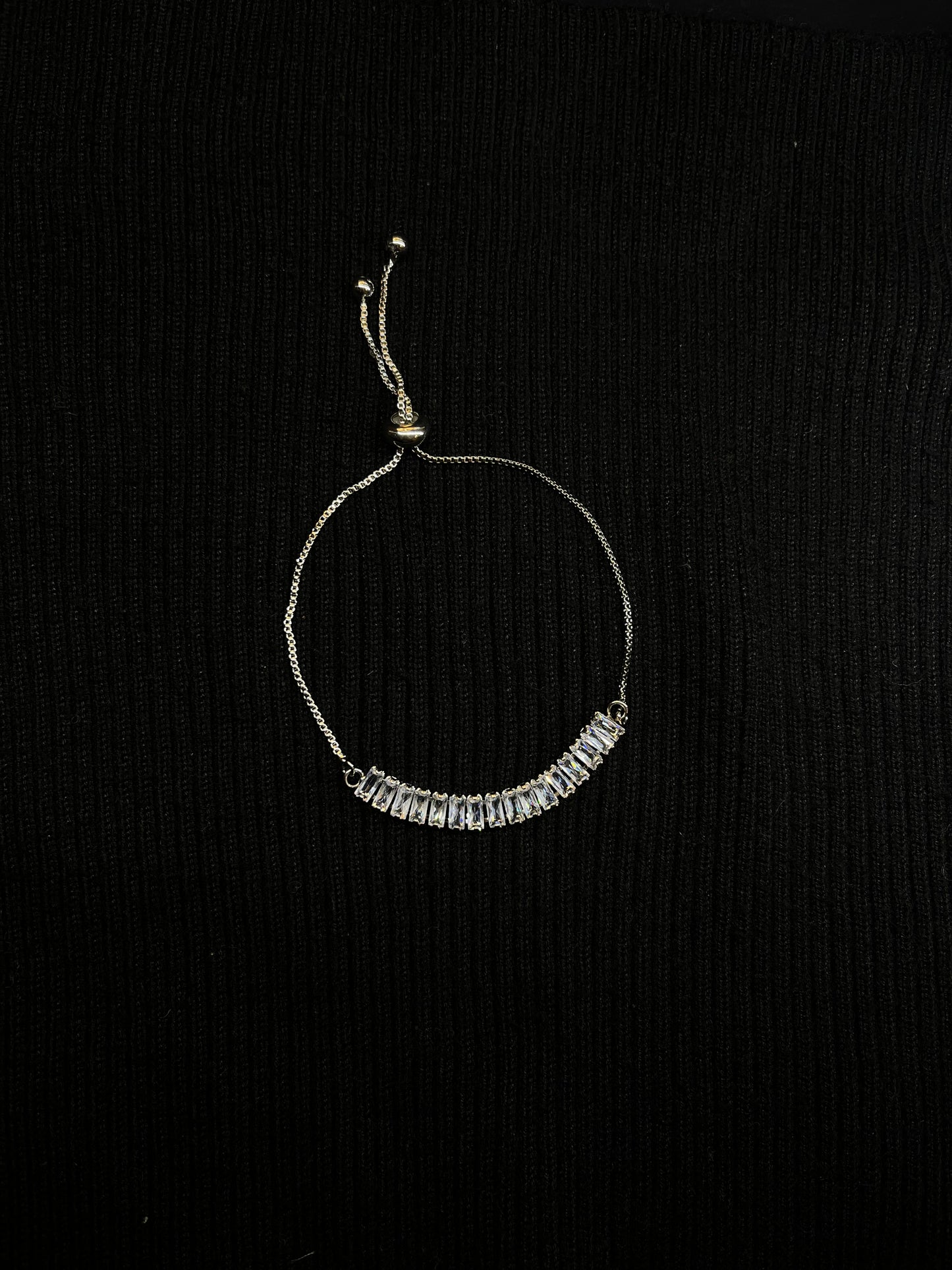 Rectangular Cubic Zirconia Bracelet Adjustable JEWELRY