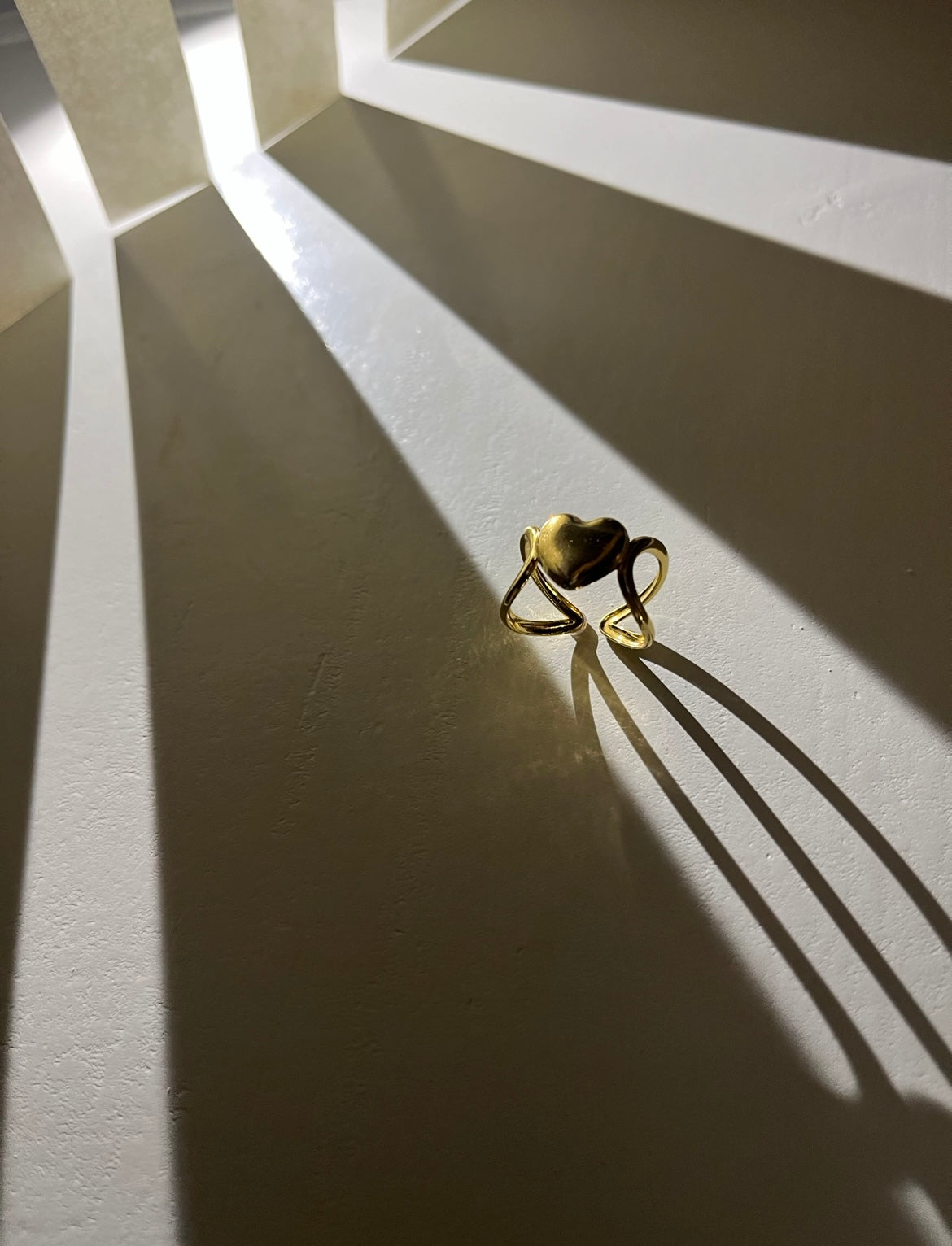 Minimalist Gold Heart Ring – Adjustable Love Embrace Band