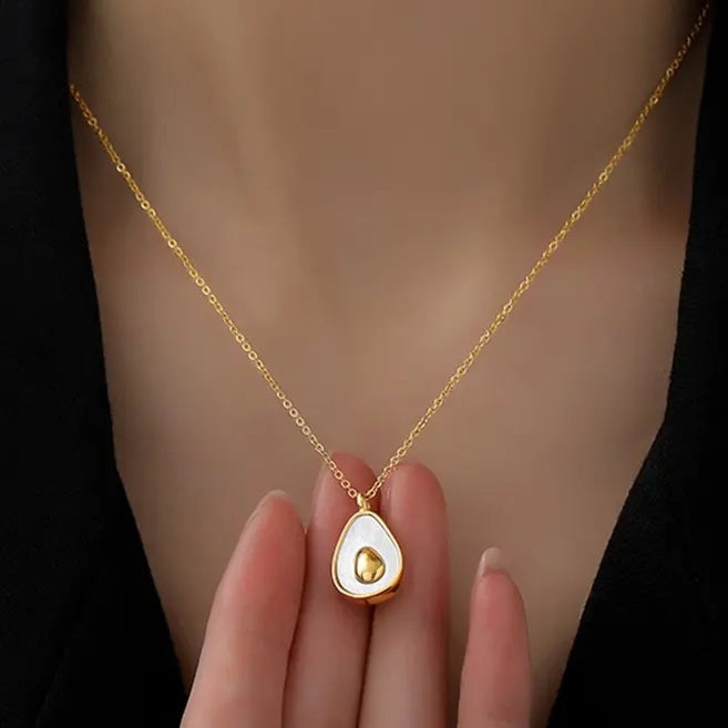 Avocado Shell Pendant Necklace