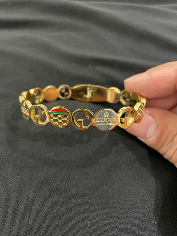 Crown & Pattern Charm Bracelet – Gold Plated Cultural Jewelry