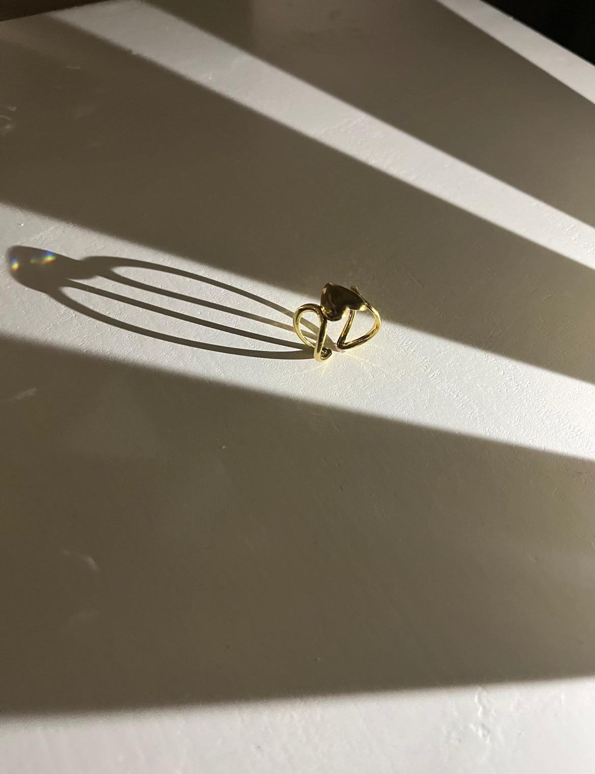 Minimalist Gold Heart Ring – Adjustable Love Embrace Band