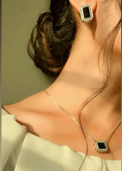 Diamond Necklace Set, Silver Jewelry Gleamora