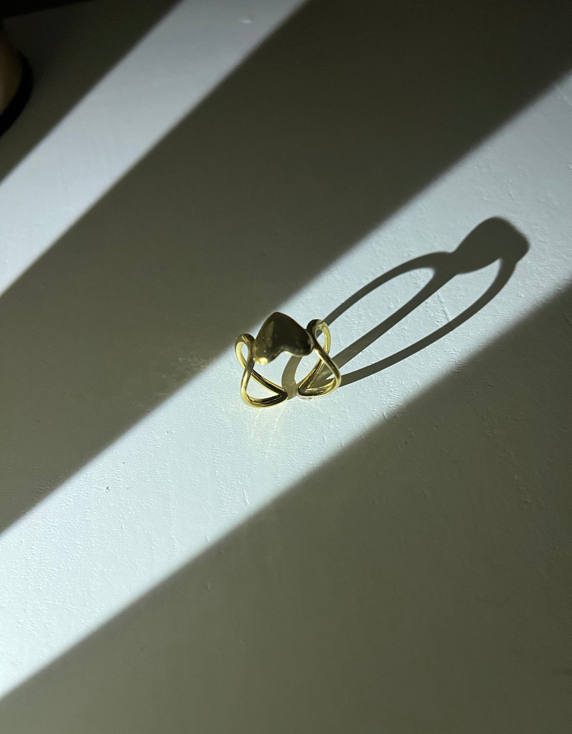 Minimalist Gold Heart Ring – Adjustable Love Embrace Band