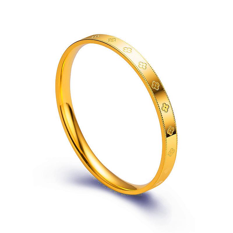 Gold Plated  Engraved Bangle Bracelet _14K