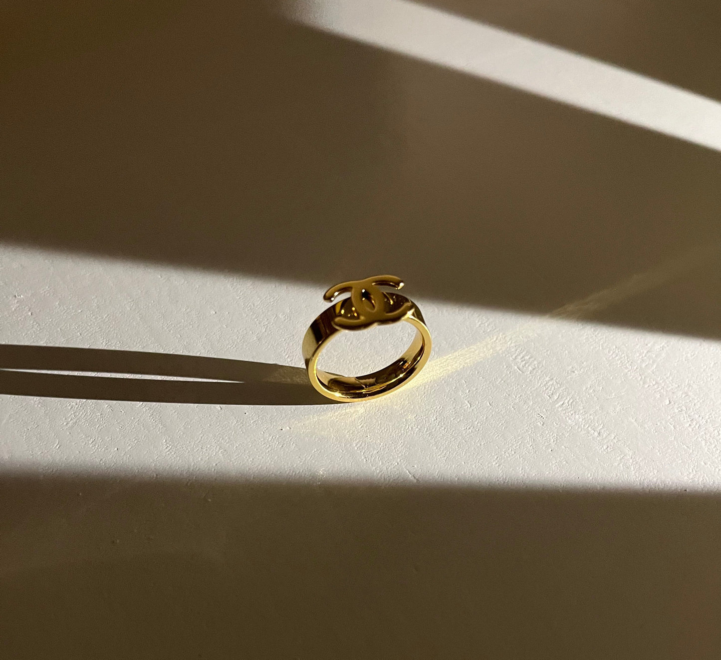 Luxury Double C Emblem Statement Ring