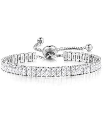 Rectangular Cubic Zirconia Bracelet Adjustable JEWELRY Gleamora
