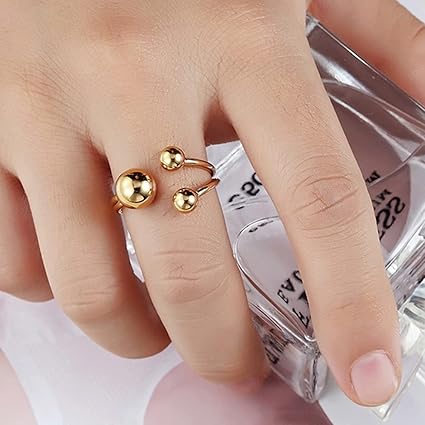 Luna Adjustable Bubble Ring - Gold