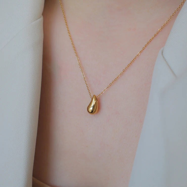 Gold Tear Droplet Necklace / Locket